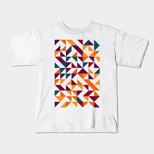 Creative Geometric Colourful Triangle Pattern #40 Kids T-Shirt by Trendy-Now